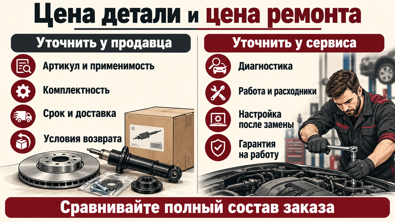 Вопросы продавцу и сервису помогают получить полную смету без пропущенных операций.